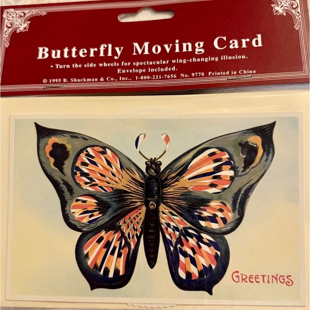 Vintage 1995 Shackman Butterfly Moving Card & Envelope NOS Sealed